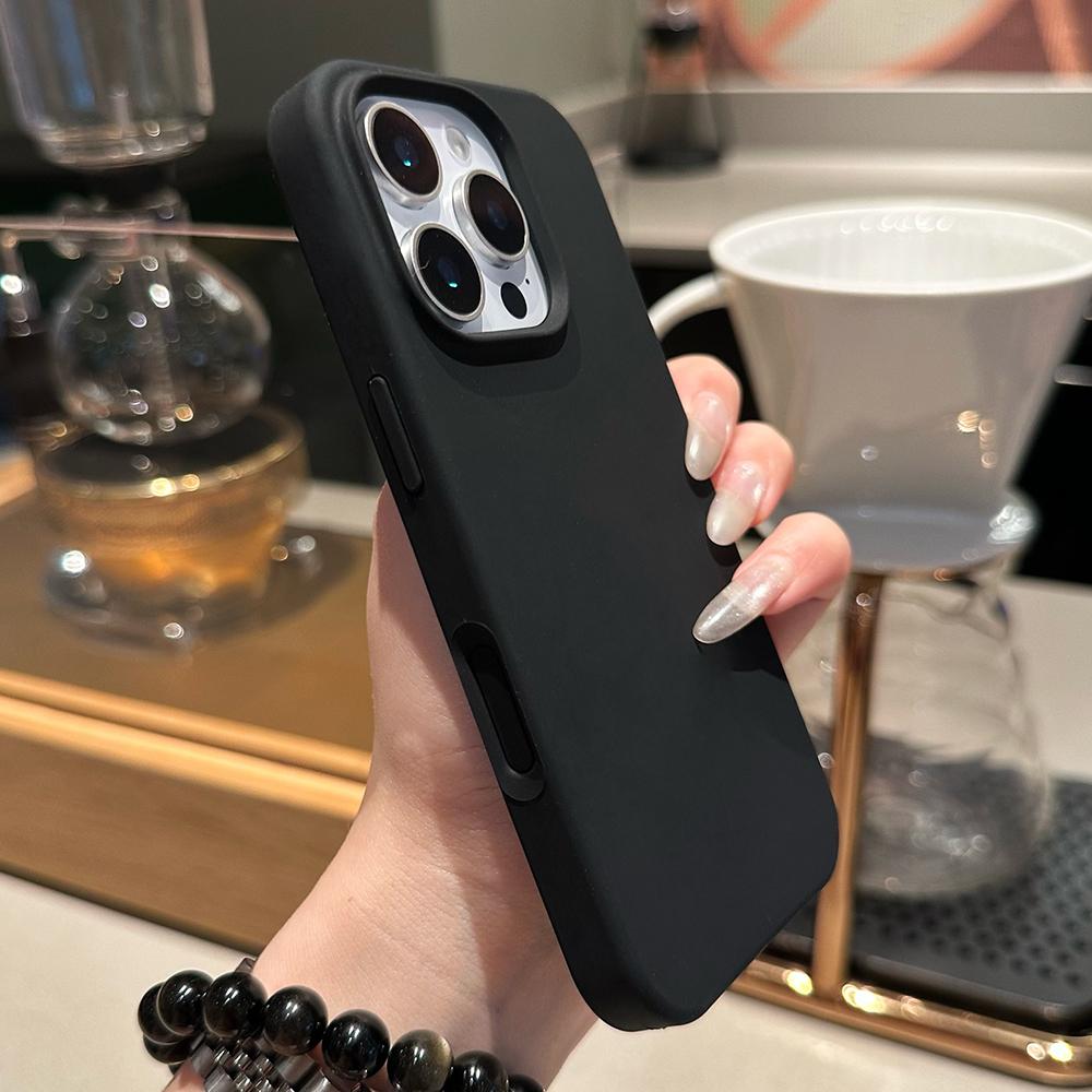 Pulsante di controllo fotocamera Grigio Titanio Custodia originale in silicone liquido per For Iphone 16 Pro Max Plus cover per telefono morbida antiurto completa
