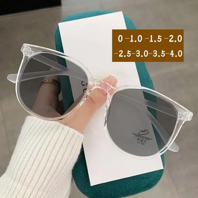 Dames Pochromische Zonnebril Modetrend Vrouwen Mannen Blauw Licht Blokkerend Min Glazen Optisch Montuur Bijziendheid Brillen