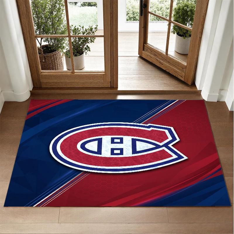 Montreal Canadiens Design Crystal Velvet Rug Soft Decorative Mat for Bedroom Entrance