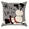 Christmas Decoration Pillowcase Merry Christmas Snowman Pattern Is Suitable for Home Living Room Room Sofa Cushion Cover