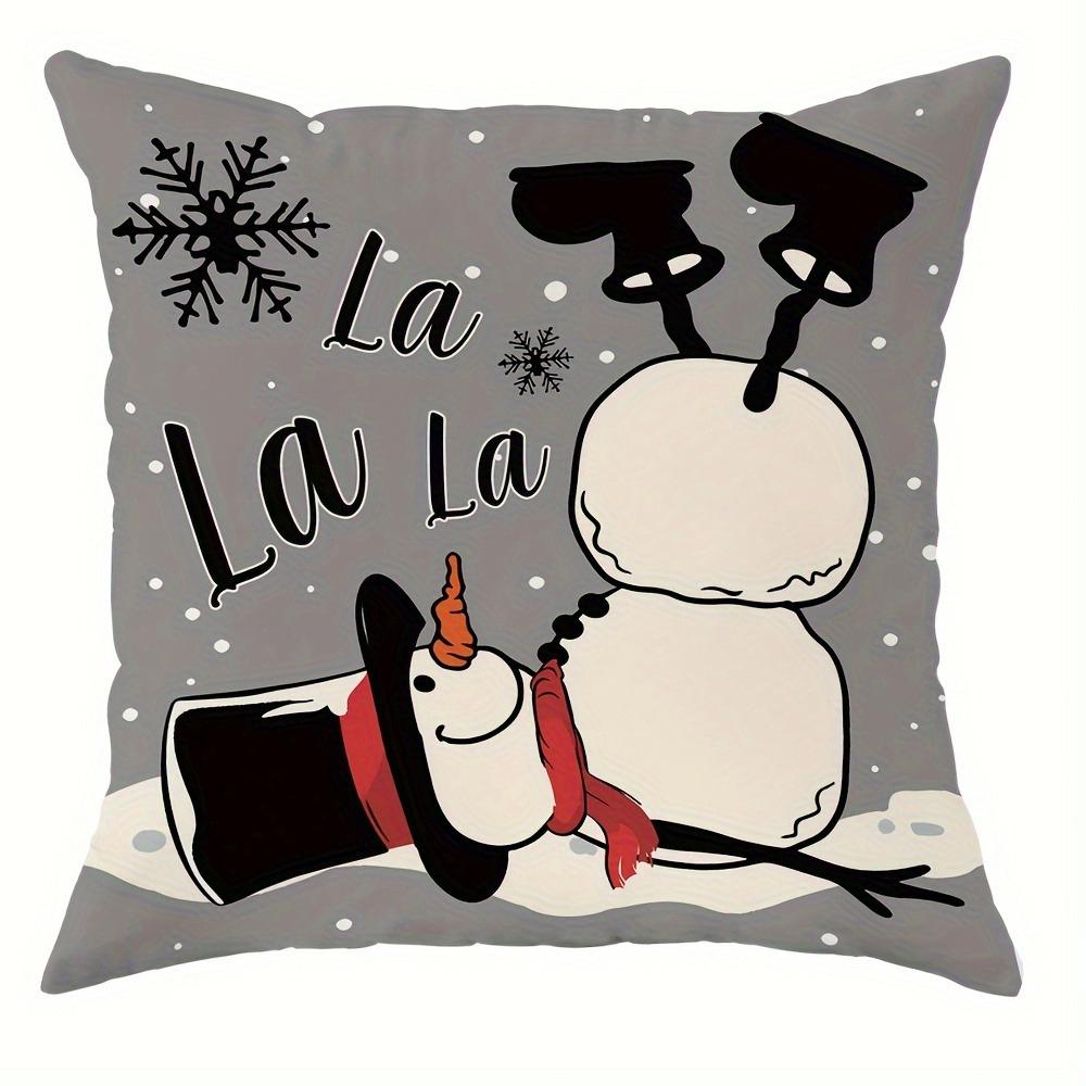 Christmas Decoration Pillowcase Merry Christmas Snowman Pattern Is Suitable for Home Living Room Room Sofa Cushion Cover