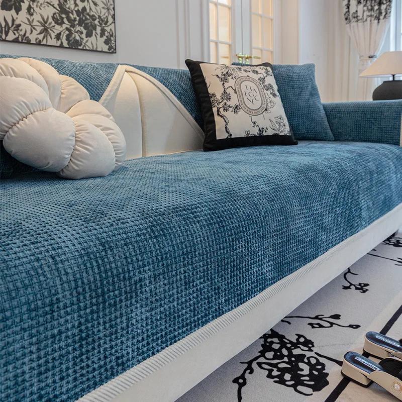 Thickening Solid Color Sofa Seat Cushion Cover Funiture Protector Couch Covers for Sofas Anti-dust Removable Seat Slipcover