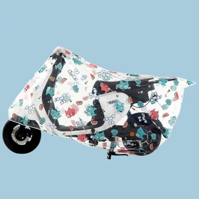 Protetor de bicicleta à prova de chuva dos desenhos animados, capa de chuva para bicicleta elétrica à prova de poeira, veículo elétrico