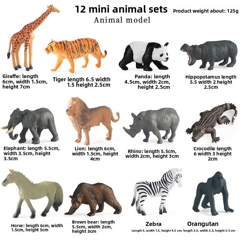 

Mini Wild Animal Model Set With Plastic Figures For Educational Display And Collection Style 1