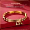 Vietnam Sand Gold Triple-Circle Yellow Brass Bangle - Women's Fashion Gold-Plated Bracelet