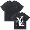 T-shirt Grafica Kanye West Rapper Vintage Lavata Uomo Donna Hip Hop Retro Oversize Moda Maschile Alta Qualità Streetwear