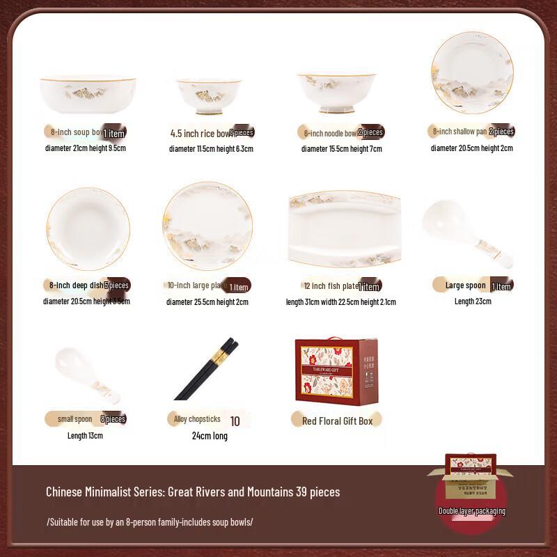 Mode Lanka Nordic Ceramic 39-Piece Dinnerware Set