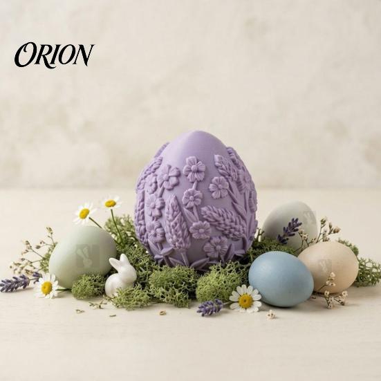 3D Printed Flower Relief Eggs Floral Easter Egg Ornament, Embossed Spring Window Display Accents Tabletop Decor, Desktop Figurine for Holiday