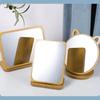 Simple Wooden Vanity Mirror Single Sided Folding Design Makeup Mirror Rotating HD Desktop Mirror Design Perfect for Home