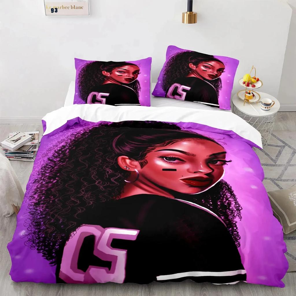 Cartoon Girly Watercolor Girl Modern Women Comfortable Duvet Quilt Cover Pillowcase Bedding Set Bedroom Decoration Home Textile