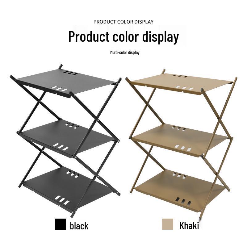 Three-Layer Folding Aluminum Picnic Table for Outdoor Camping and Parties
