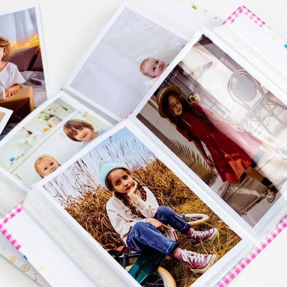 100 Pockets Photo Album 4x6 Photos Linen Cover Slip-in Picture Albums DIY Writable Small Scrapbook Album Children Growth