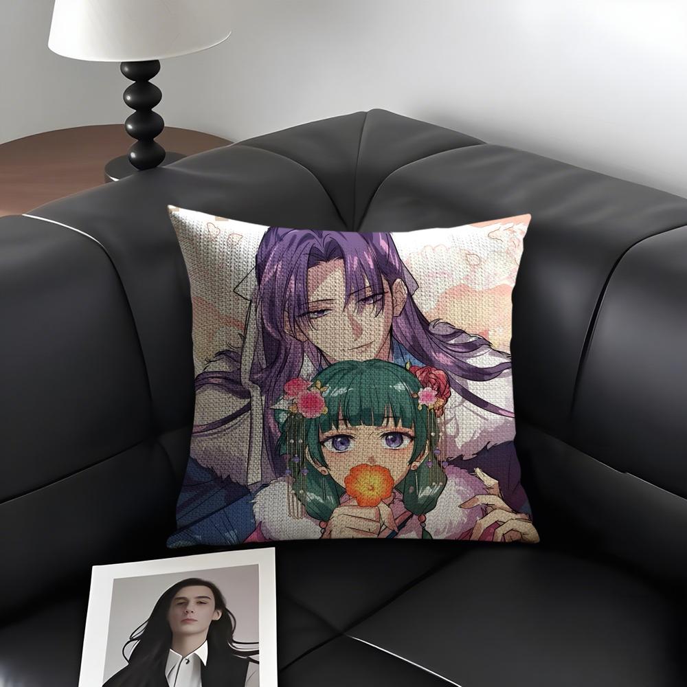 TThe ApothecaryY DiariesAnime Cushion Cover Natural Linen Organic Fabric DoubleSided Printing Sofa Home Decor Gift Pillow Case