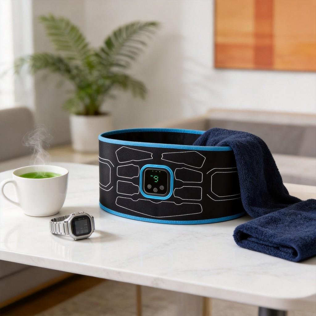 Rechargeable Ems Abdominal Trainer With Vibration Massage For Home Fitness And Waist Toning