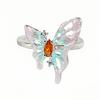 [Double Butterfly Yicai] Gradual Change Enamel Butterfly Opening Ring Women'S Light Luxury Niche Personality Advanced Sense Stacking Ring