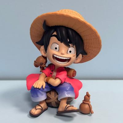 Color Boxed High-quality Version of One Piece Luffy Hand-made Q Version Sitting and Laughing Luffy Solon Chaowan GK Hand-made or