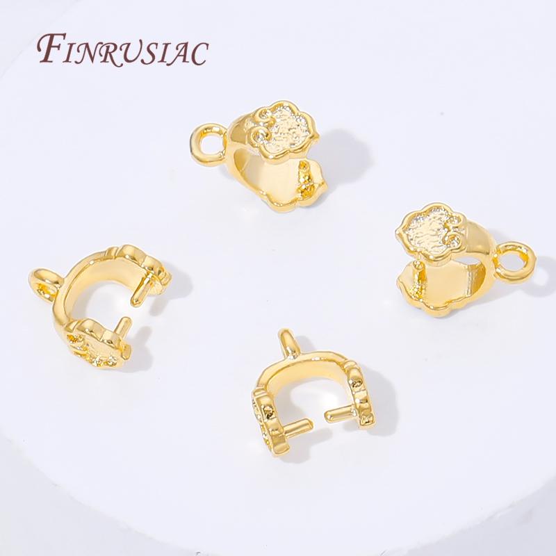 18K Gold Plated Pendants Pinch Clip Bail Clasp,Pendant Bail Connnector For Jewelry Making Supplies,DIY Necklace Accessorie