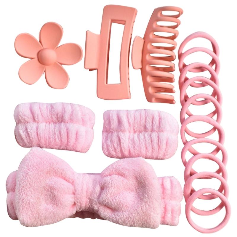 

Макияж Душ Спорт Уход за кожей Аксессуары Уникальная повязка на голову с бантом и напульсники Набор заколок для волос для ухода за кожей