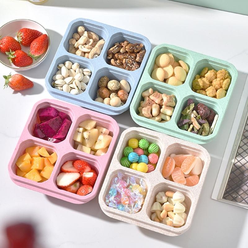 Multiple Compartment Bentos Snacks Box Reusable Meal Preparation Container for Kids and Adults Food Storage Organizer