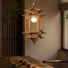Song Dynasty Aesthetic Lamp: Hexagonal Pavilion Chandelier for Tea Room or Zen Restaurant