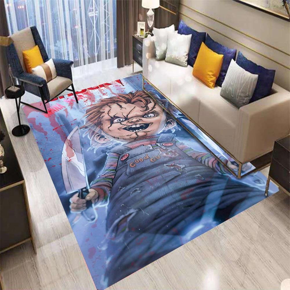 Chucky Horror Movie Character Cartoon Rug Non Slip Living Room Bedroom Carpet Sofa Mat Decoration Floor Mat