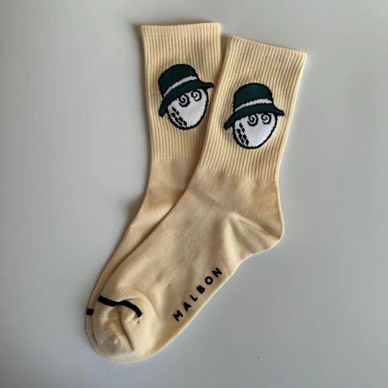 

Malbon Fisherman Golf Socks Men s and Women s Socks Breathable Sports Socks Fashion Cotton Sox бежевий