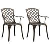 VidaXL Garden Chairs 2 Pcs Cast Aluminium Bronze 315570