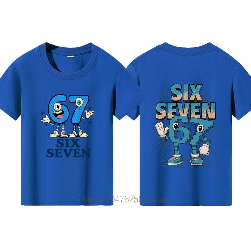 Six Seven Teenager Tshirts Summer Boys Girls Casual Fashion Colorful Short Sleeve Tops ONeck Children Tees Funny Kids Tshirts