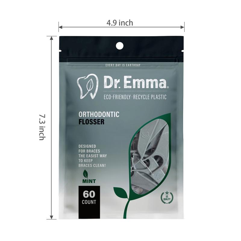 60 Stück Kieferorthopädische Zahnseide für Zahnspangen Ortho Zahnseide-Picks Zahnstocher Zahnseide Interdental-Zahnreiniger für Erwachsene & Kinder