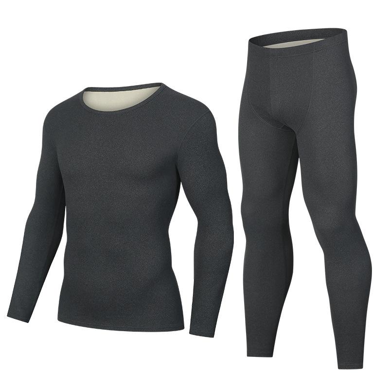 Gepolstertes und verdicktes Thermounterwäsche-Set für Herren, wärmendes Hemd, große Größe, Winter- und Herbstkleidung und Hosen-Set