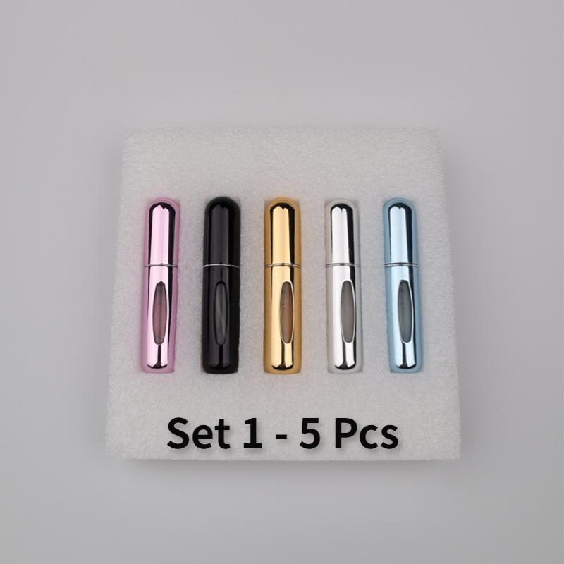 5Pcs 5ml Perfume Refill Bottle Sets Mini Portable Refillable Spray Scent Pump Empty Cosmetic Containers Atomizer