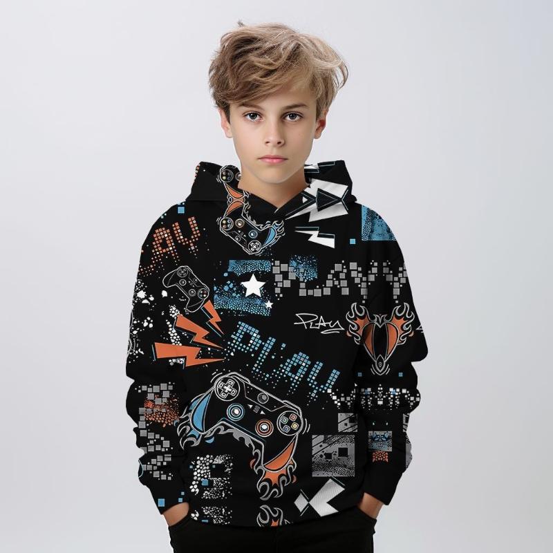 Hoodies Sweatshirts Boys Men's Children's Cartoon Printed Hoodie Comfortable Smooth Versatile Top