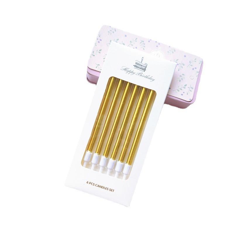 Metal Gold Silver Birthday Candles DIY Colorful Cake DecorasWedding Baby Shower Supplies Color Cake Topper