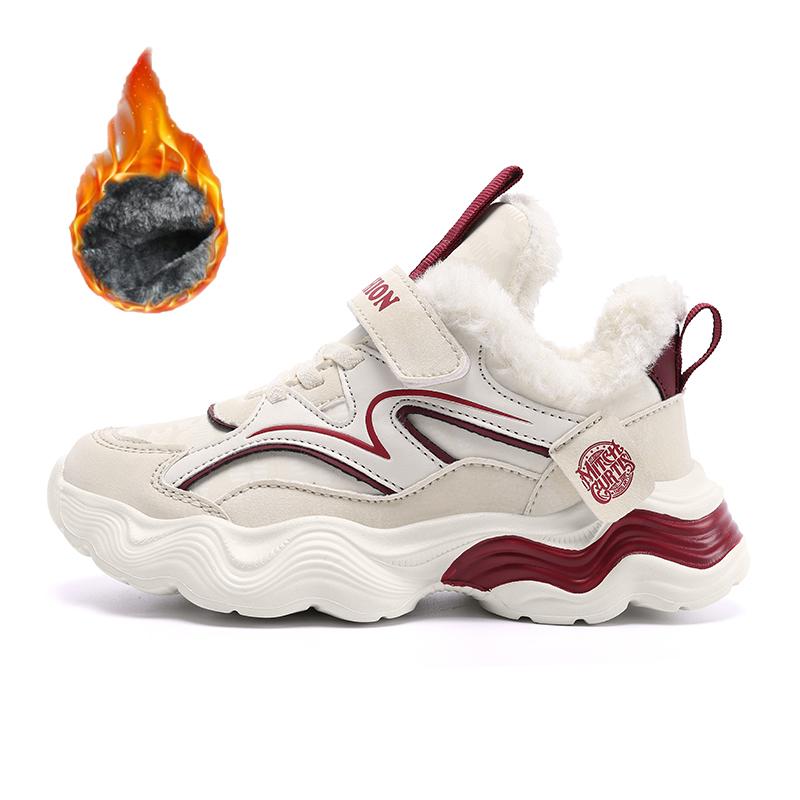 Winter Children's Fashionable Velvet Warm Cotton Sports Shoes Outdoor Casual Snow Boots Casual Sports Cotton Shoes 29-39