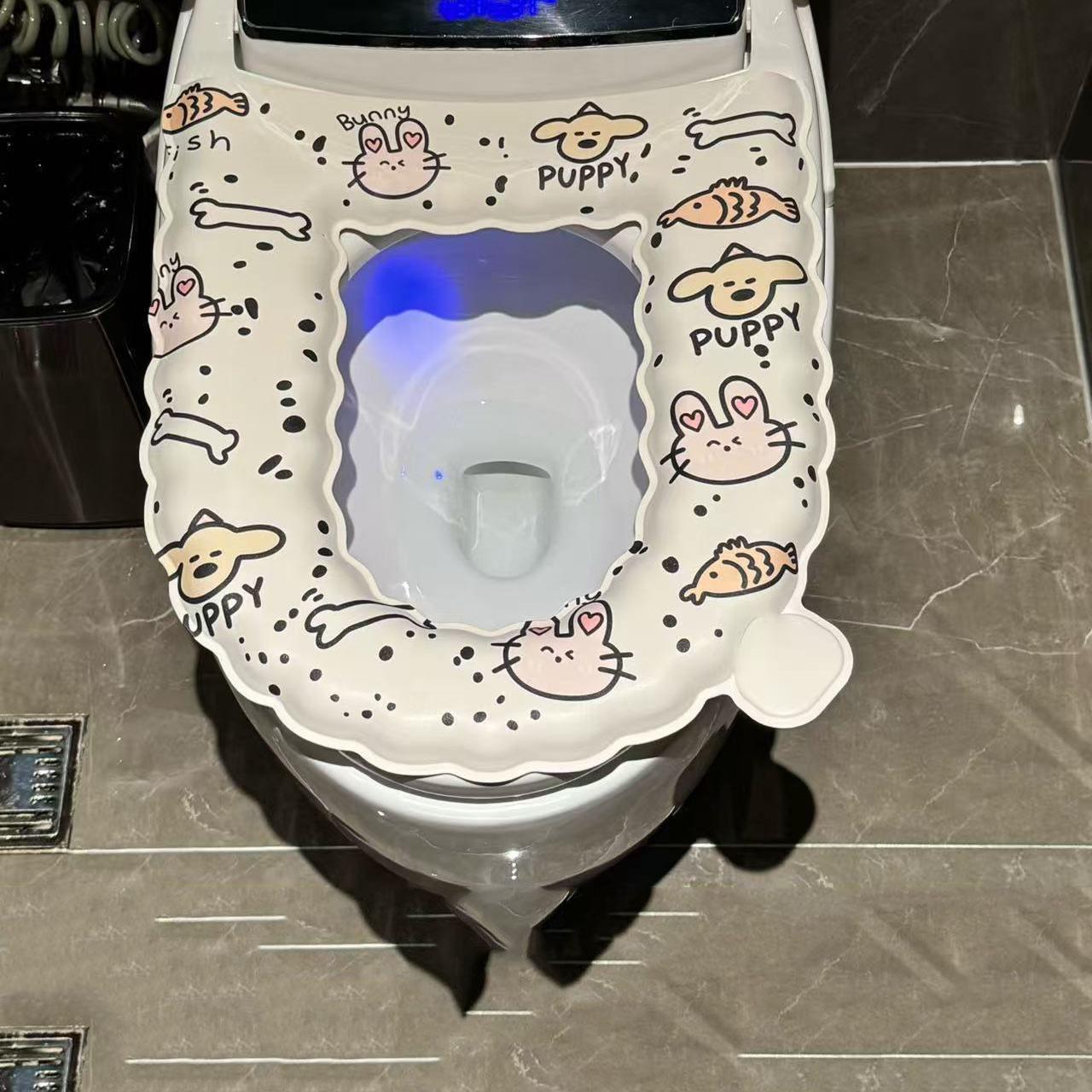 

Утолщенная новая подушка для сиденья унитаза, универсальная для всех сезонов, бытовой ЕВА унитаз, милая водонепроницаемая самоклеящаяся, моющаяся splash-ink