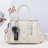 Women's Minimalist Pompom Pendant Shoulder Bag - Large Capacity Crossbody Handbag