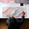 Pink Blue Marble Large Gaming Mouse Pad Non-Slip Rubber Desk Mat Desk Interior Setup Mousepads Playmat Mouse Mat Office Rug