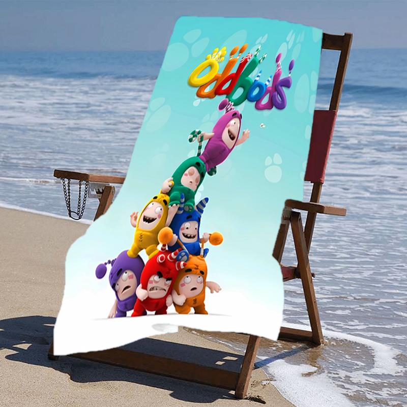 proof beach towel with a Oddbods pattern - soft,absorbent,quick-drying,machine washable - perfect for swimming,camping,bathing