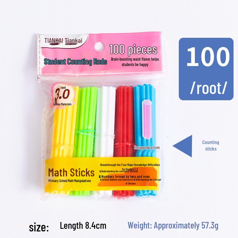 First Grade Plastic Arithmetic Counting Rods: 3.0mm Math Sticks for Addition & Subtraction Teaching Aids