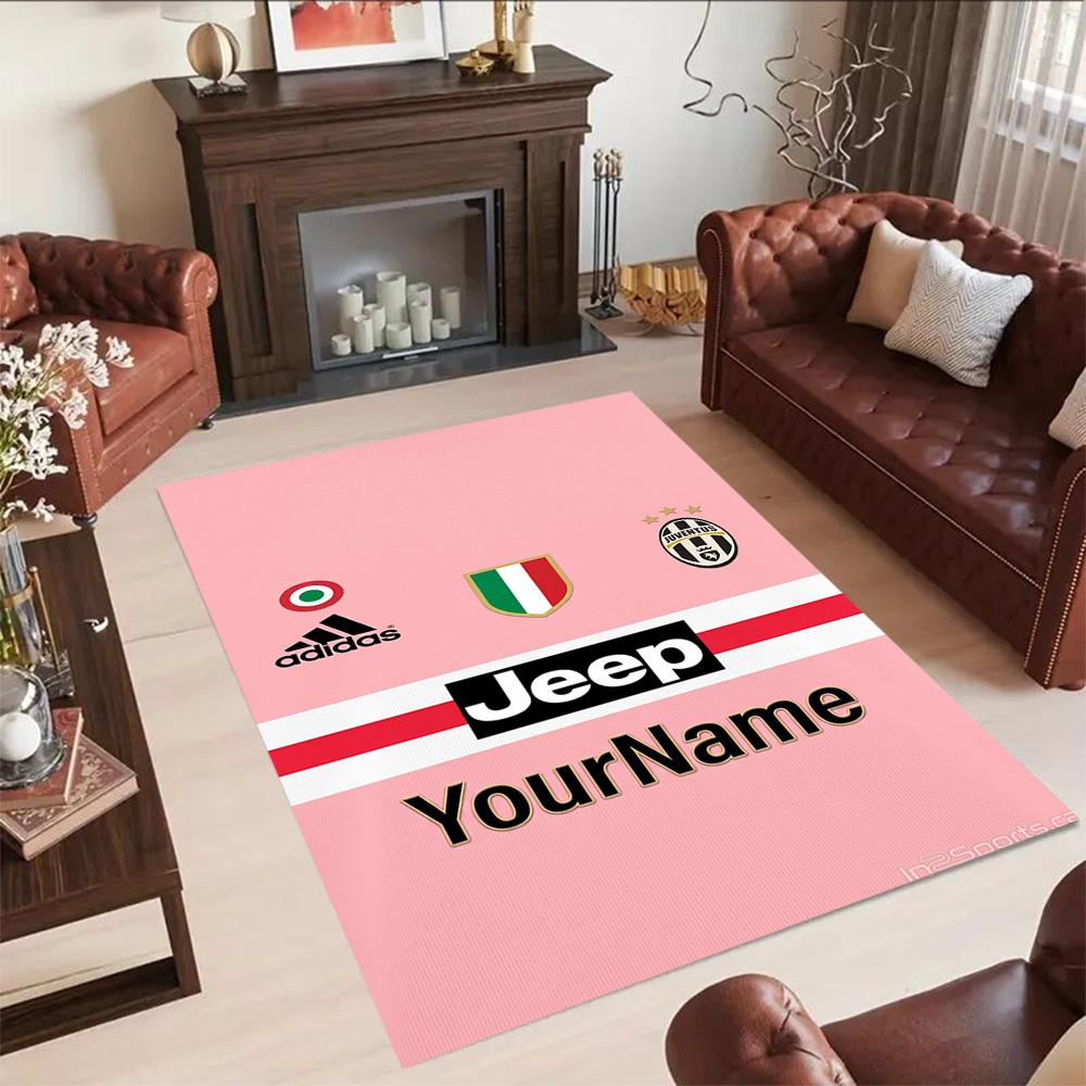 Juventus Customize Your Name Area Rug Perfect for Balcony Kitchen Bedrooms Entryway Antislip Carpet Office Home Decor Wedding Party Gift