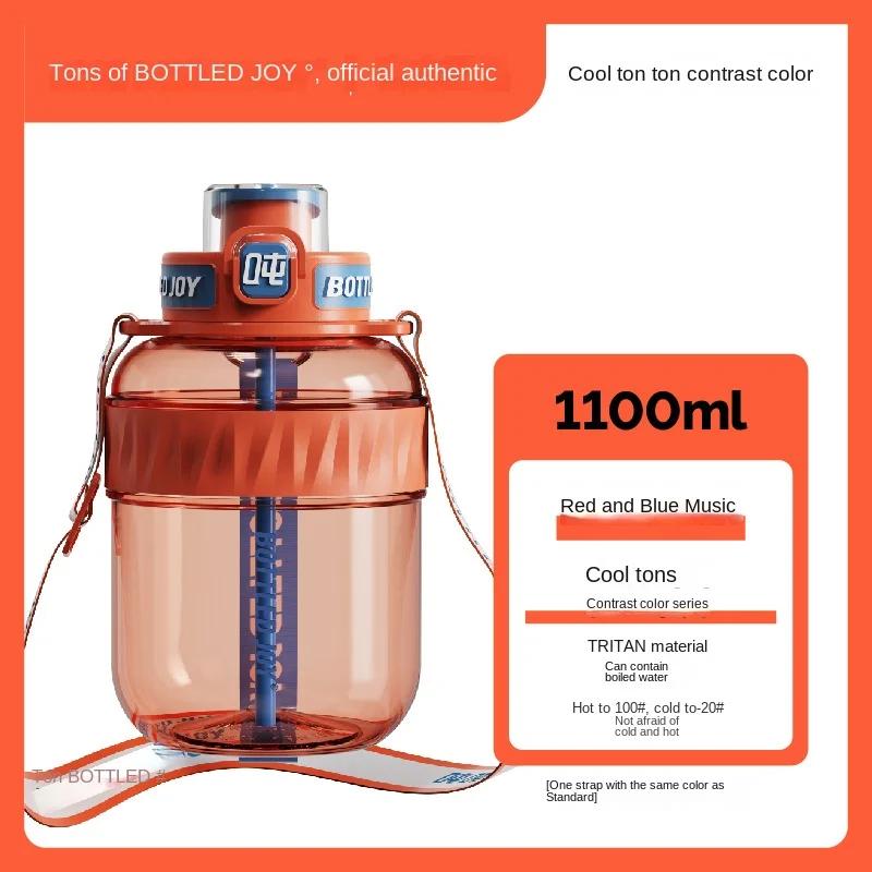 BOTTLED JOY Wang Yibo Tritan Malzeme Büyük Göbek Şişe Büyük Kapasiteli Taşınabilir Kettle Sevimli Öğrenci Çift Yaz Su Şişesi
