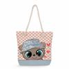 Cartoon animals print thick rope single-shoulder beach bag 7270 KTB