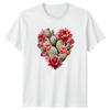 Cactus Heart Floral Womens T-Shirt Mens Tee Graphic Unisex Top