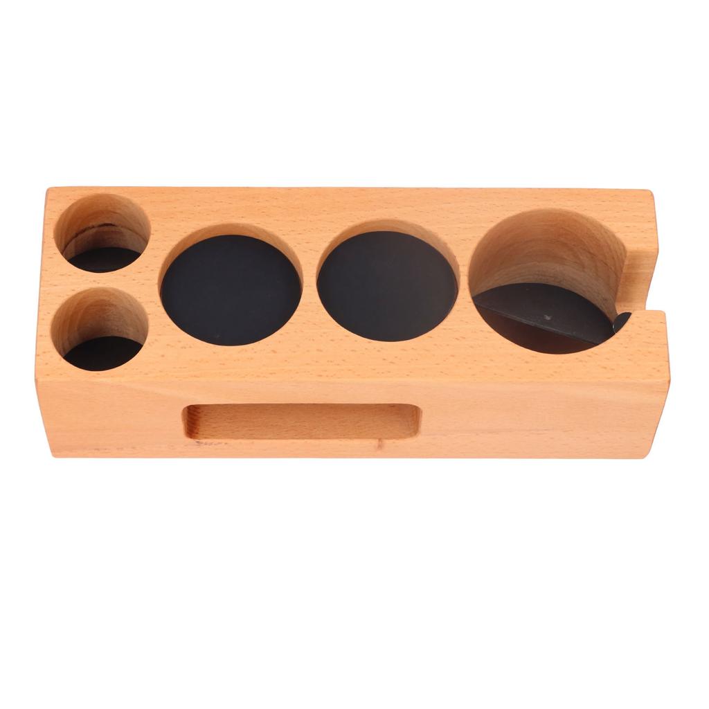 Wood Coffee Filter Tamper Holder Multifunction Wooden Coffee Tamper Mat for 2.3in Coffee Machine