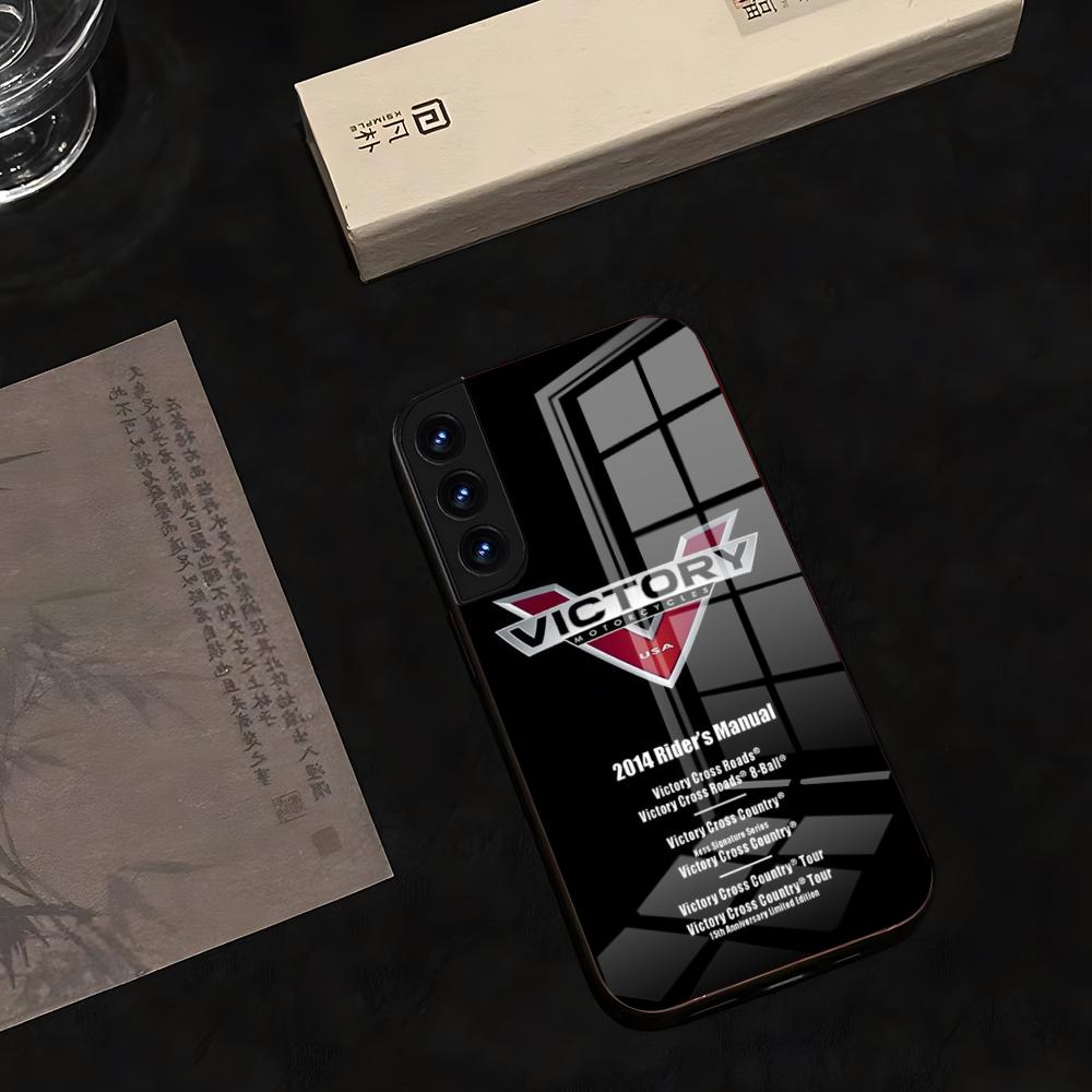 VICTORY MOTORCYCLES USA Phone Case 2025 Glass Hot For Samsung S 25 24 Ultra Plus 23 22 21 20 A 34 54 53 Water Proof Note20 M 54