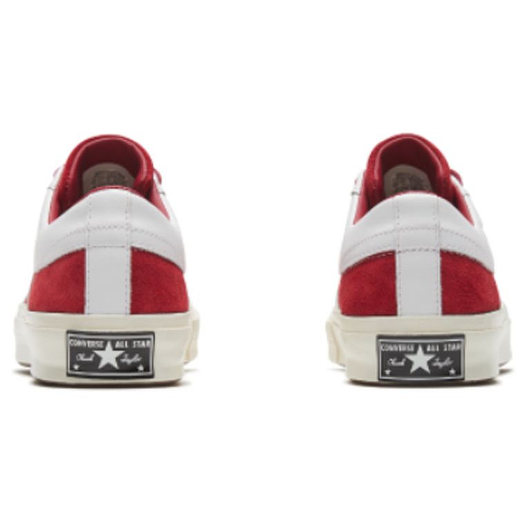 Converse One Star Series Versatile Comfortable Low Top Canvas Sneakers Unisex Sneakers White Red 167135C
