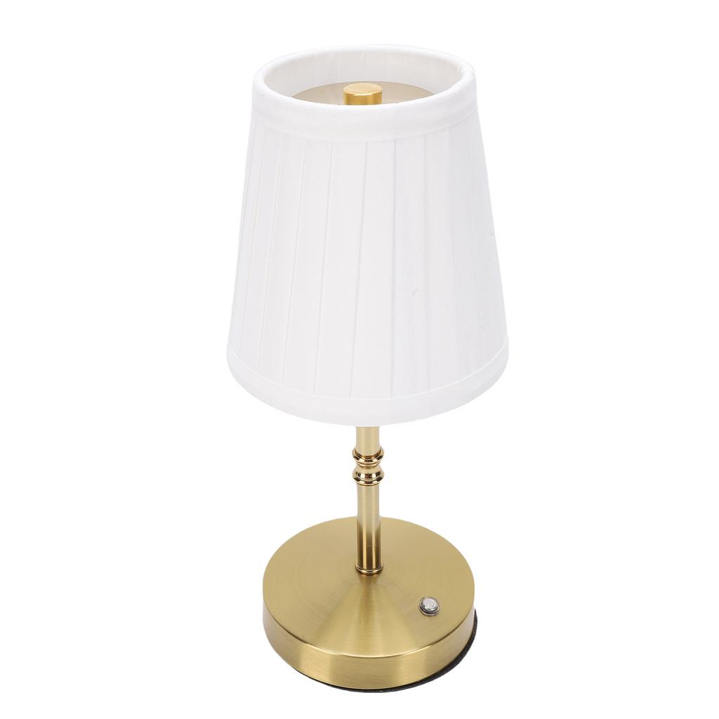 Cordless LED Table Lamp USB Touch Control Dimmable Fabric Shade Table Lamp for Bedroom