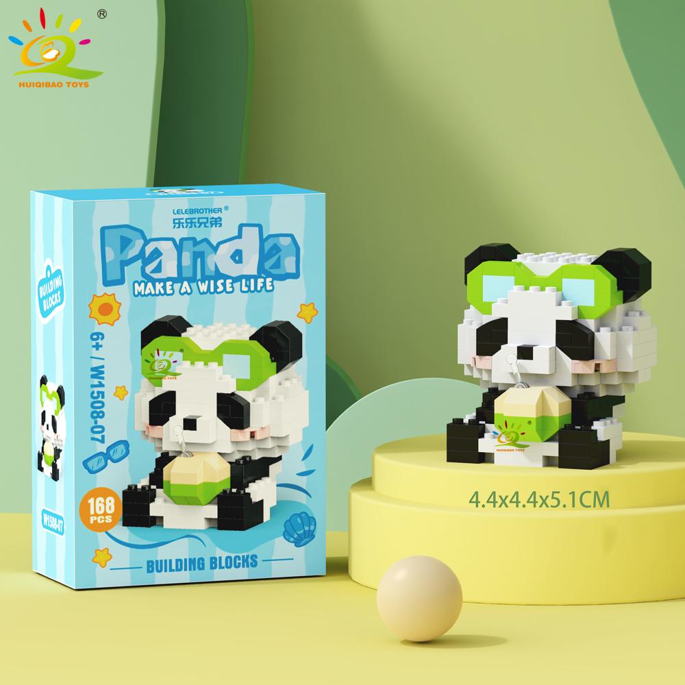 Mini Niedlicher Panda Mikrobausteine 3D Diamantmodell Tiersteine DIY Stadtbausteine für Kinder Kindergeschenk