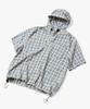 Secondmono (Sommer-Version) Knopf Check Hoodie Halbe Jacke [Blau]_Sejk016Blue