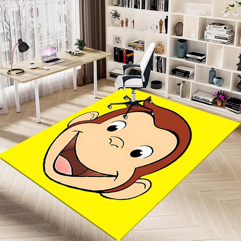 1PC monkey yellow Anti-slip carpet, suitable for Office, bedroomand playrooms. It can also be used as a sofa footrest cover-R105